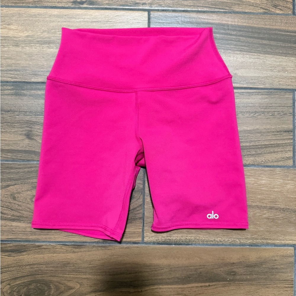 ALO Yoga Pink Bike Shorts with Stretchy Fit